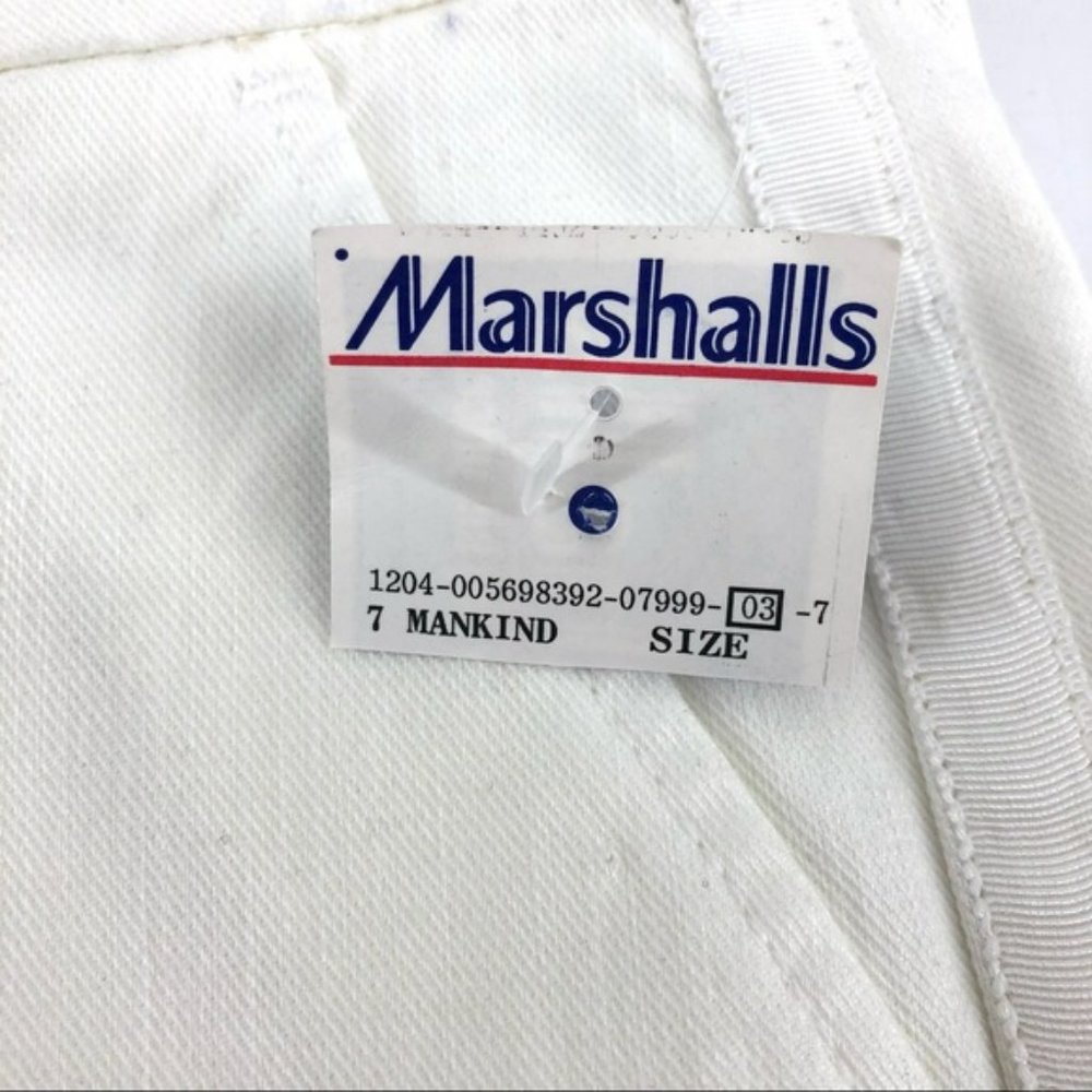 7 For All Mankind White Cotton Blend Flat Front Shorts - Picture 9 of 10